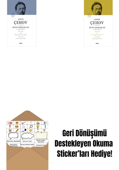 Anton Çehov Bütün Eserleri 13 Ciltli + Anton Çehov Bütün Eserleri 12 Ciltli + Okuma Sticker'ları