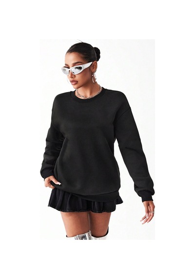 Faith Over Baskılı Oversize Sweatshirt Antrasit