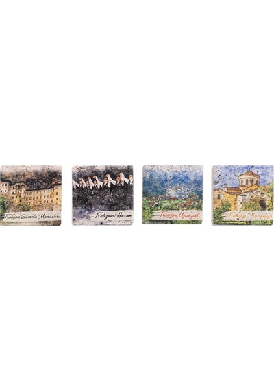 Trabzon Traverten Magnet 4'lü Set