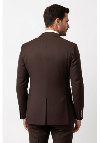 Gümüş Renk Metal Düğmeli Modern Fit Kruvaze Kahverengi Erkek Takım Elbise Wessi Gümüş Renk Metal Düğmeli Modern Fit Kruvaze Kahverengi Erkek Takım Elbise Wessi