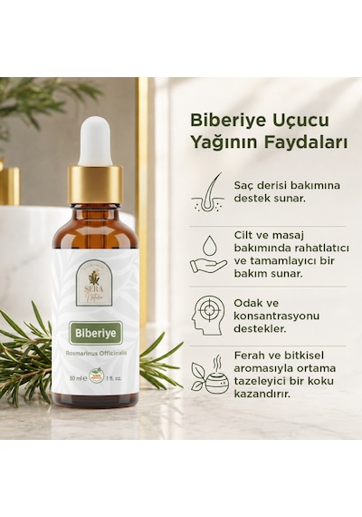 Biberiye Uçucu Yağı 10 Ml. %100 Saf