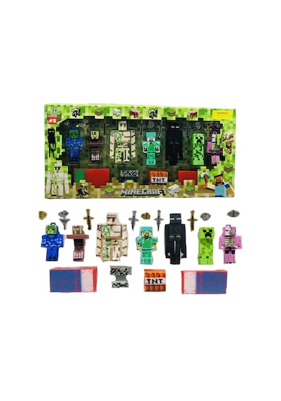 21 Parça Mega Boy Parça Minecraft Oyuncak Mınecraft  Figürleri