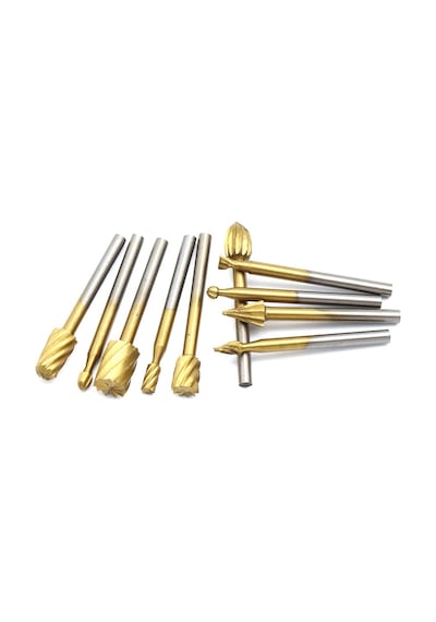 10 Parça Hss Titanyum Ahşap İçin Freze Uç Seti Mini Gravür Makina