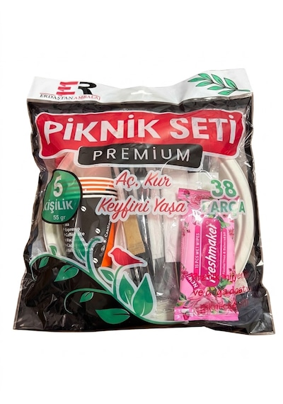 Şeylişeyler - Piknik Seti 5 Kişilik 38 Parça Hazır Set 1 Paket