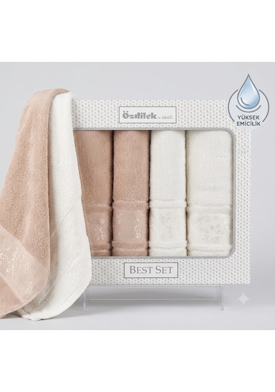 Özdilek Best Hamam Seti, Banyo Havlu Takımı-camellia Bej Krem Bej - Krem