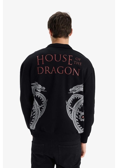 Defacto House Of The Dragon Boxy Fit Dik Yaka Fermuarlı Sırt Baskılı Sweatshirt E9338ax25aubk81 Siyah Defacto House Of The Dragon Boxy Fit Dik Yaka Fermuarlı Sırt Baskılı Sweatshirt E9338ax25aubk81 Siyah