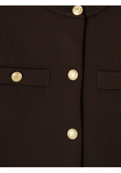 LC Waikiki Lcw Everyday Kahverengi Bisiklet Yaka Kadın Triko Hırka Dark Brown