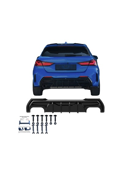 Bmw F40 1 Serisi 2019-2024 Arka Difüzör M Paket Uyumlu Piano Black Difüzör
