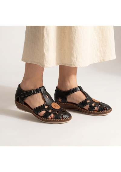 Beety 26016 Hakiki Deri Comfort Kadın Sandalet Siyah
