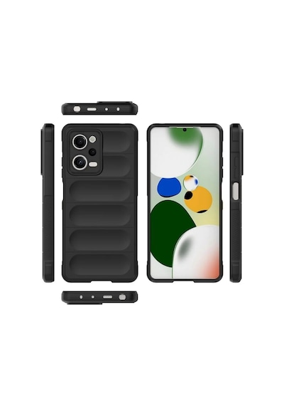 Poco X5 Pro 5G Uyumlu Silikon Kılıf - Kamera Korumalı Esnek Yeni Nesil Airbag Kapak - Siyah
