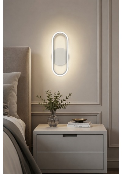 Zzez Aplik Modern Tasarım Beyaz Renk - Gün Işığı Ledli Banyo - Mutfak - Salon Led Duvar Aplik