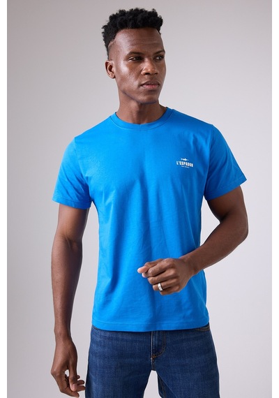Marıne Tee Deniz Temalı Ribana Bisiklet Yaka Pamuk T-shirt-3123 Mavi