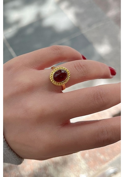 Gümüş Burgu Model Akik Taşlı Takım Altın