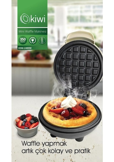 Kiwi KSM-2400W Yapışmaz Plakalı Mini Waffle Makinesi