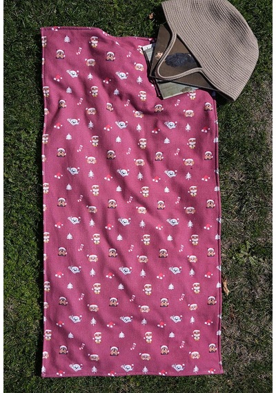 Kadife 70x140 Cm Unisex Renkli Desenli Plaj Havlusu Baveno Pembe