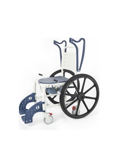 Banyo Tuvalet Sandalyesi Lacivert 6 Tekerlekli, Paslanmaz Gövde, Lazımlıklı Dm-8088b