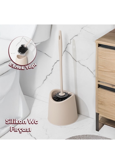 Porsima Sb-776 Silikon Wc Tuvalet Banyo Fırçası Klozet Fırçası Kr