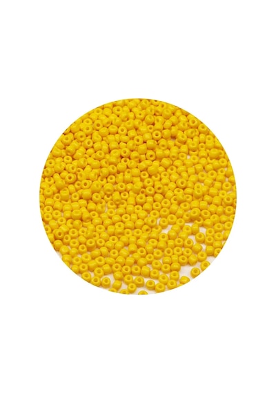 Sarı Renk 4 Mm Yaklaşık 220 Adet/20 Gram Cam Boncuk Oya Yazma Bileklik Ve Kolye