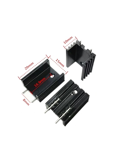 To-220 Metal Soğutucu Heatsink 15x10x20mm 2 Pin 1 Adet