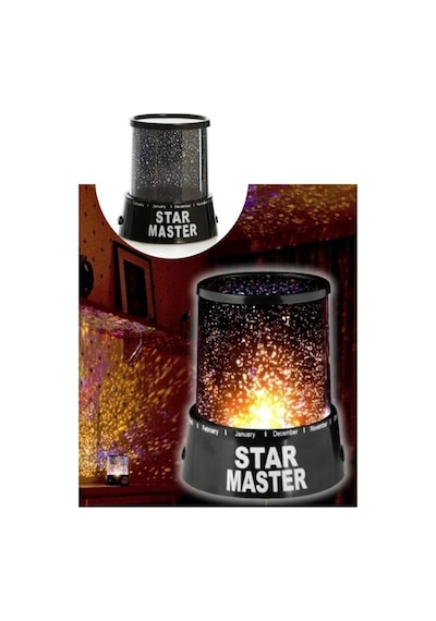 Star Master Renkli Gece Lambası Pilli Yıldız Yanstmalı Gece Lamba Siyah