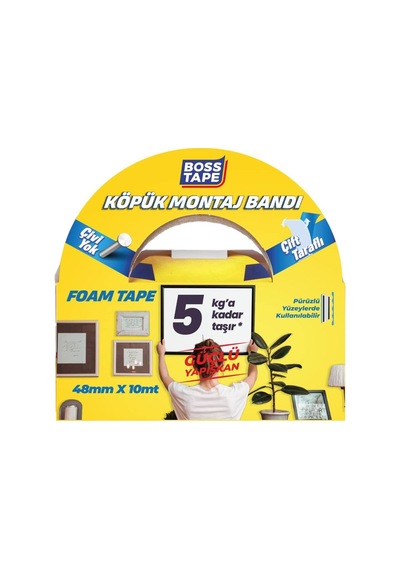 Çift Tarafli Köpük Aksesuar Montaj Bandi 5 Kg, 48 Mm X 10 Metre Boyut Diğer