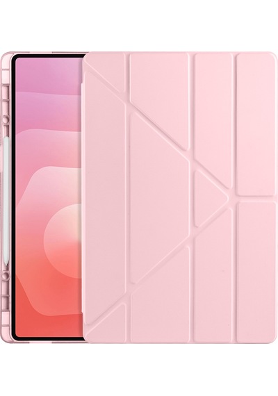 Samsung Uyumlu Galaxy Tab S11 Ultra Kılıf Tri Folding Kalem Bölmeli Standlı Arka Kapak