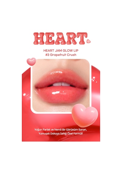 Peripera Heart Jam Glow Yoğun Nemlendirici Parlak Bitişli Balm 3 Grapefruit Crush