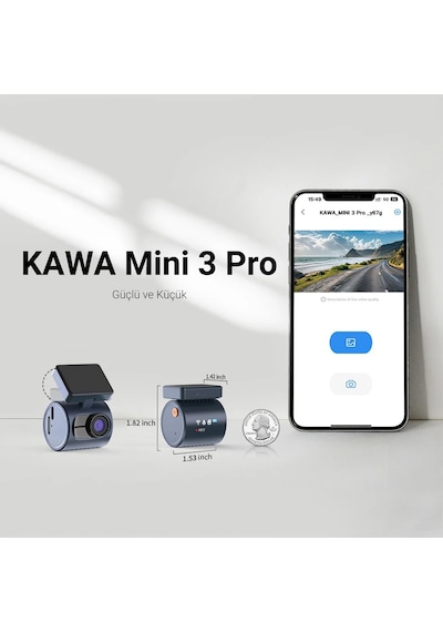 Kawa Mini 3 Pro 2k 1296p Wdr 135 Geniş Açı Lens Araç Kamerası