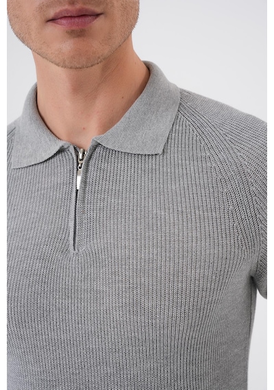 Efor Tr 878 Triko Slim Fit Gri Basic Gri