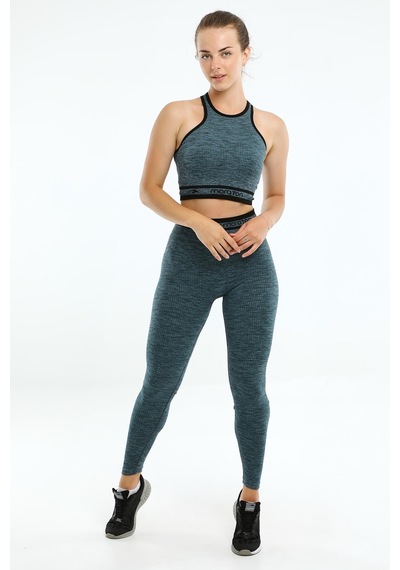Maraton Active Slimfit Kadın Bisiklet Yaka Kolsuz Basic Petrol Bra 813076-Petrol