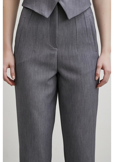 Never More Önü Pensli Skinny Kumaş Pantolon Antirasit Antirasit Antrasit