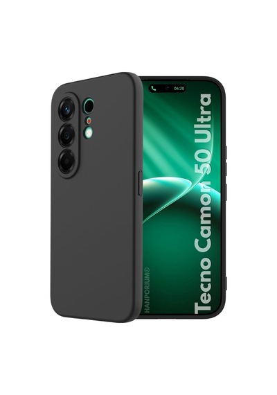 Tecno Camon 50 Ultra Uyumlu Silikon Kılıf Pastel Renk Tonu Kamera Korumalı Esnek Kapak Siyah