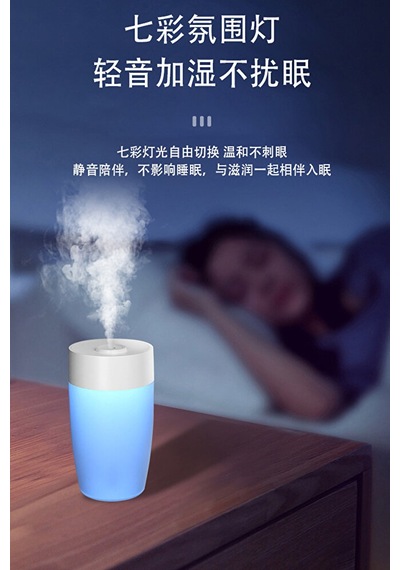350 Ml Oda Hava Nemlendirici Rgb Renkli Işık Gece Lambalı Mini Ul