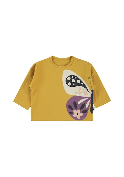 Civil Baby Büyük Kelebek Baskılı 6-18 Ay Sweatshirt - Hardal
