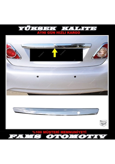 Toyota Corolla Krom Bagaj Çıtası 2006-2009 Ve Üzeri P.Çelik