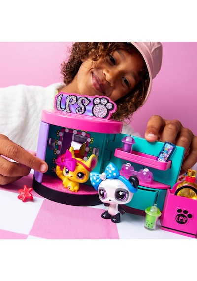 Littlest Pet Shop Spin & Style Boutique 4'ü 1 Arada 3 Figür 15+ Aksesuar Butik Oyun Seti Taşınabilir
