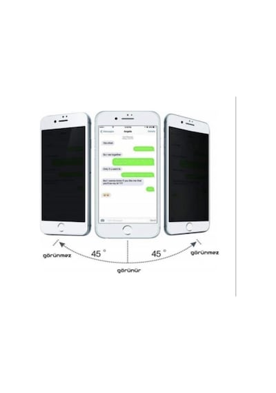 Apple Uyumlu   iPhone 7 Mat Hayalet Ekran Gizli Privacy Tam Kaplayan Kırılmaz Cam Seramik Nano Ekran Koruyucu Beyaz