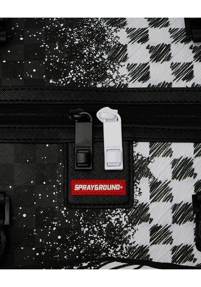 Sprayground Mix And Match Scribble Large Duffle, Şık Ve Geniş Seyahat Çantası, Sınırlı Üretim Sırt Çantası Siyah