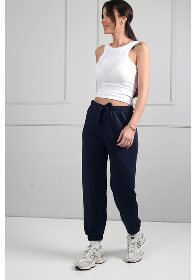 By Saygı Kadın Jogger Beli Lastikli Pantolon Lacivert