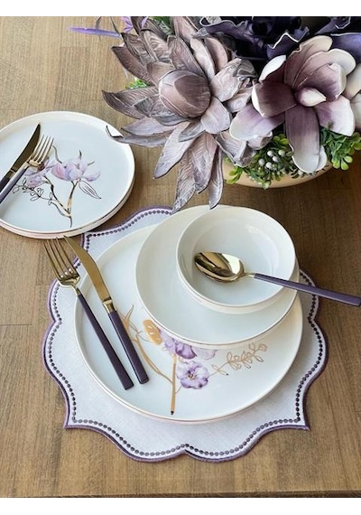 Yemek Takımı Modern Violet 24 Parça 6 Kişilik Renkli