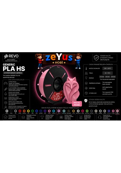 Generic Pla Hs Hyper Speed Filament Pastel Pembe 1.75 Mm 1000 Gr