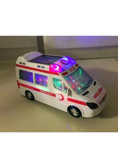 Oyuncak Ambulans 3D Işıklı Sesli Araba Ambulans