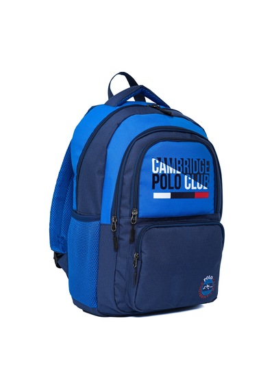Benittokids Cambridge Polo Club Minimalist Tasarım Unisex Çok Gözlü Sırt Çantası Mavi