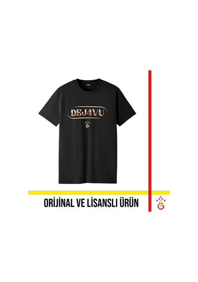 Galatasaray Lisanslı 2026 Şampiyonluk Dejavu Siyah Tişört