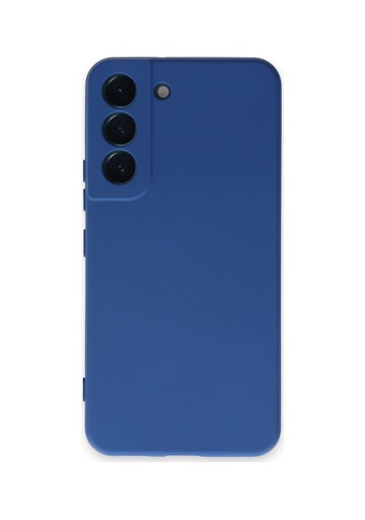 İletişim Samsung Galaxy S22 İle Uyumlu Kapak Kamera Korumalı Içi Kadife Lansman Silikon Kılıf - Lacivert Diğer