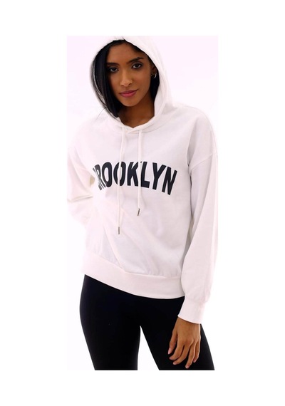 Gugus Unisex Basic Kapüşonlu Sweatshirt Beyaaz