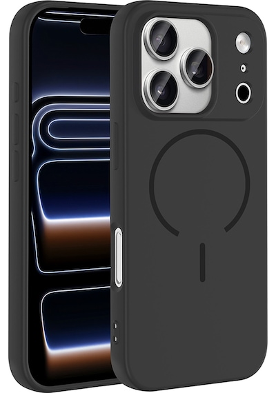Apple Uyumlu iPhone 17 Pro Kılıf M-safe Şarj Özellikli Sys Meta Kapak - Siyah Siyah