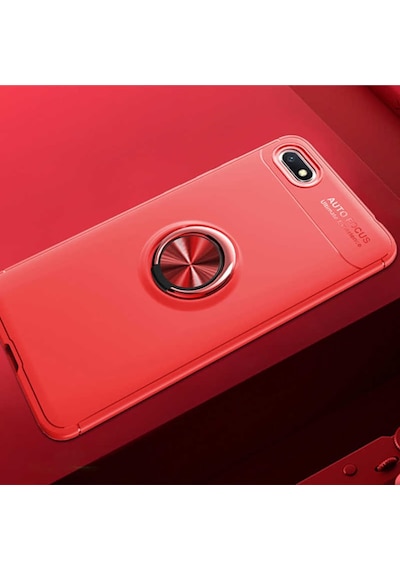 Huawei Y5 2018 Kılıf Yüzüklü Tam Korumalı Silikon Kapak