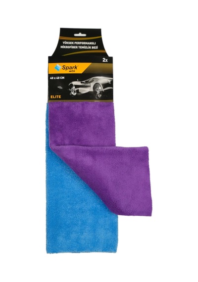 2 Adet Spark 3360 Elite 2' Li Paket Mikrofiber Oto Kurulama Temizlik Pasta Ve Cila Bezi 40x40 Cm.