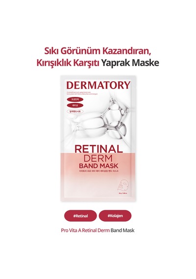 Retinal Ve Kolajenle Kırışıklık Ve Gözenek Karşıtı Maske Dermatory Pro Vita-a Retinal Derm Band Mask